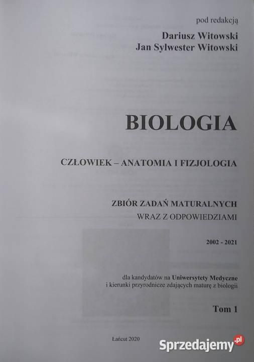 Biologia 1 Dariusz Witowski Jan Sylwester Gdańsk sprzedam