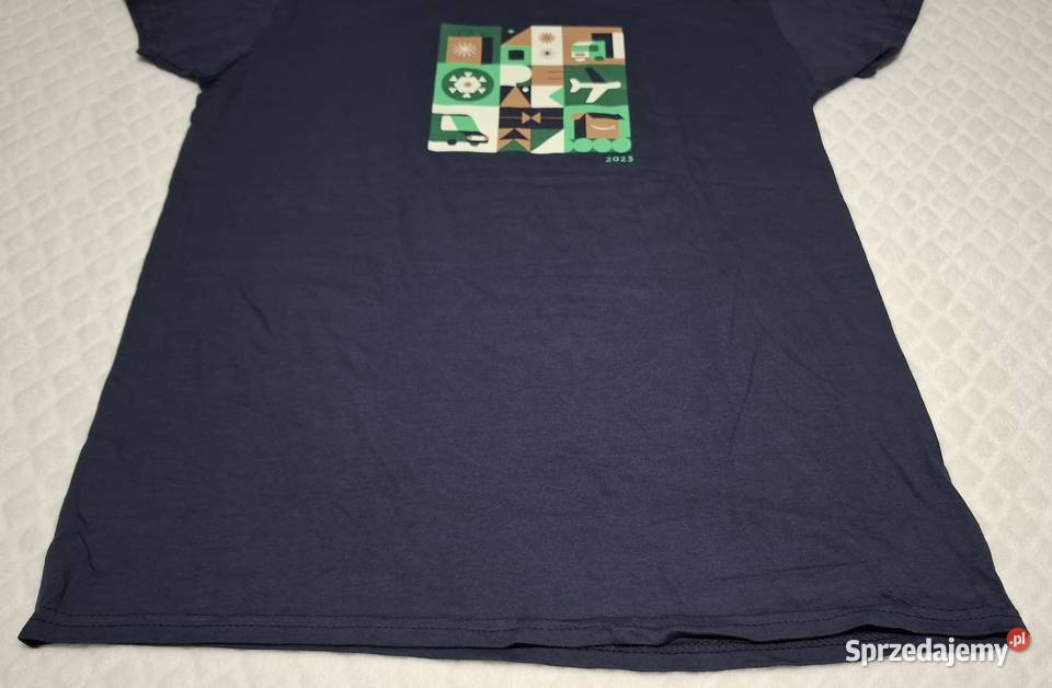 Koszulka krótki rękaw Tshirt granatowa Amazon Rozmiar M Odzież codzienna Czeladź