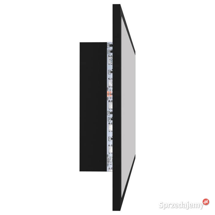 Lustro łazienkowe z LED czarne 100x85x37 akryl