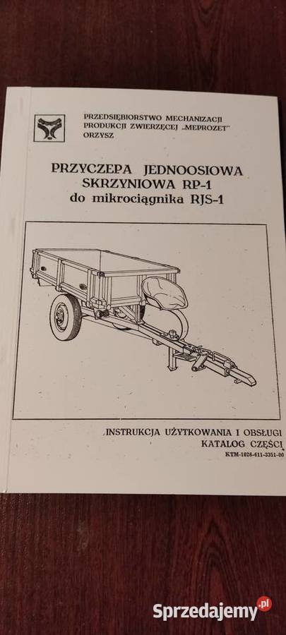 Instrukcja i katalog przyczepy rp1 męsko rjs 1
