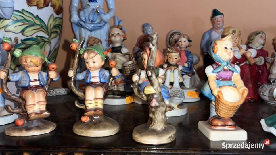 Dziewczynka mała z koszyczkiem Figurka Goebel Porcelana i szkło