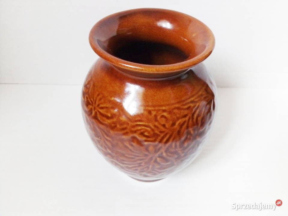 wazon ceramika porcelit vintage boho PRL śląskie Częstochowa
