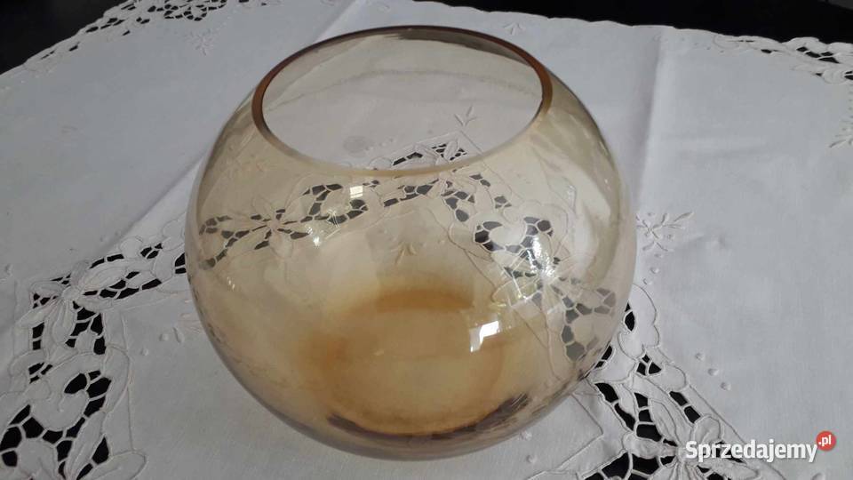 Komplet ze szkła miodowego Huta Szkła Laura dolnośląskie Lubin