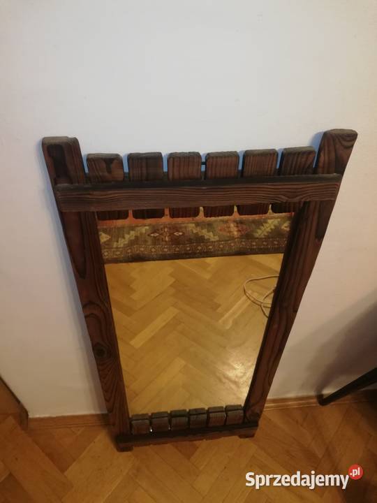 Lustro w drewnianej ramie Cepelia 1978 r stan mazowieckie Warszawa