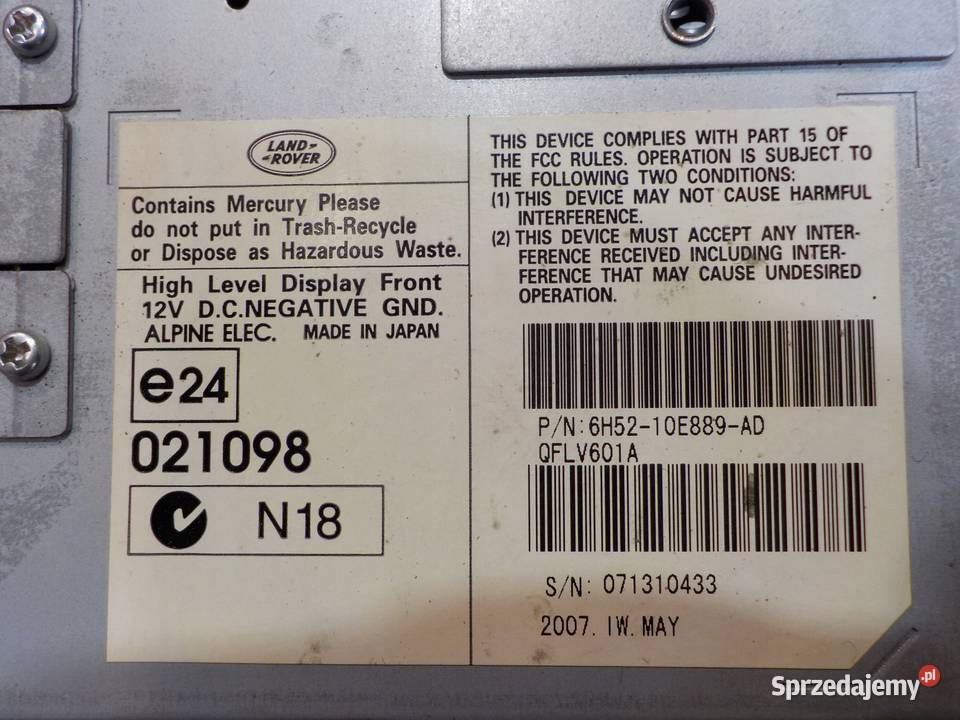 LAND ROVER FREELANDER II 22 TD4 07r wyswietlacz Wyposażenie wnętrza Suków sprzedam