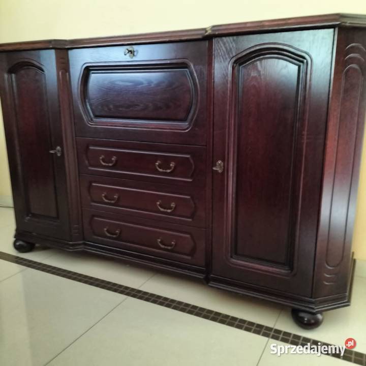 Stara drewniana komoda witrynka sekret szafka łódzkie Łódź sprzedam