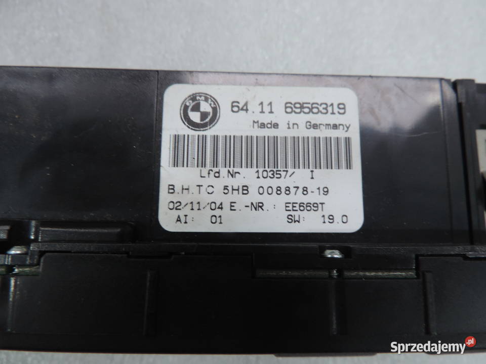 PANEL KLIMATYZACJI NAWIEWU 6956319 BMW 3 E46 Rok produkcji 2004 małopolskie