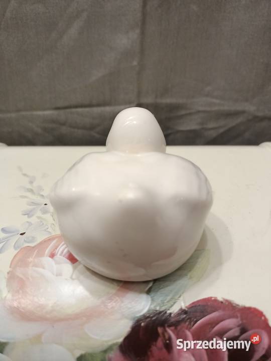 Ptak ptaszek kaczka biała porcelana lubelskie Zamość