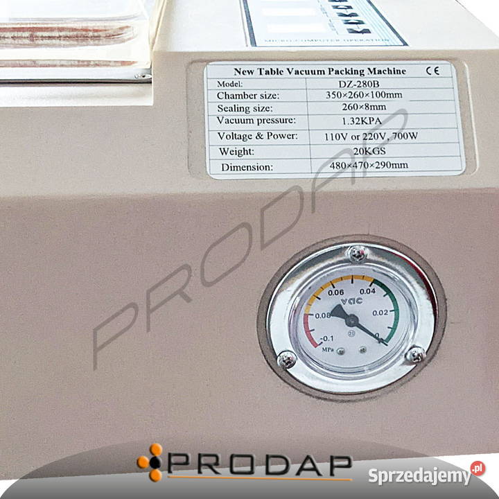 PAKOWARKA PRÓŻNIOWA 260x8 DZQ280B