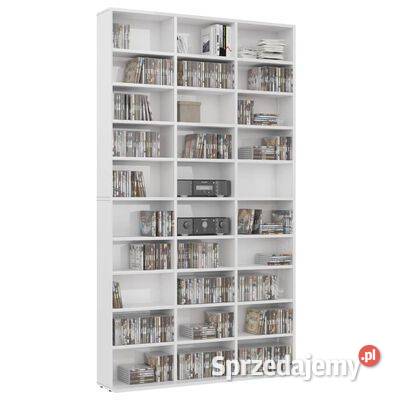 vidaXL Szafka na płyty CD wysoki połysk biała Warszawa