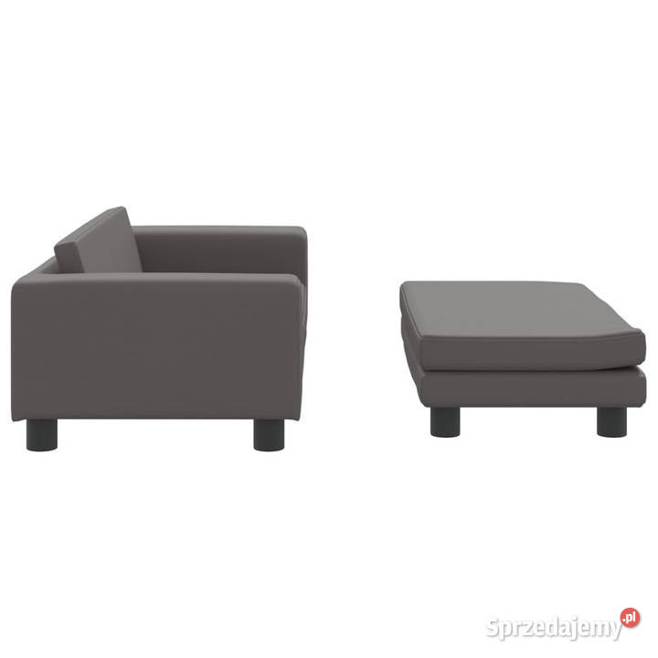 Sofa dziecięca z podnóżkiem szara 100x50x30 mazowieckie Warszawa