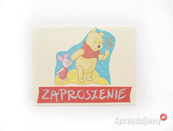 zaproszenie z misiem Kubuś Puchatek zaproszenie Bydgoszcz sprzedam