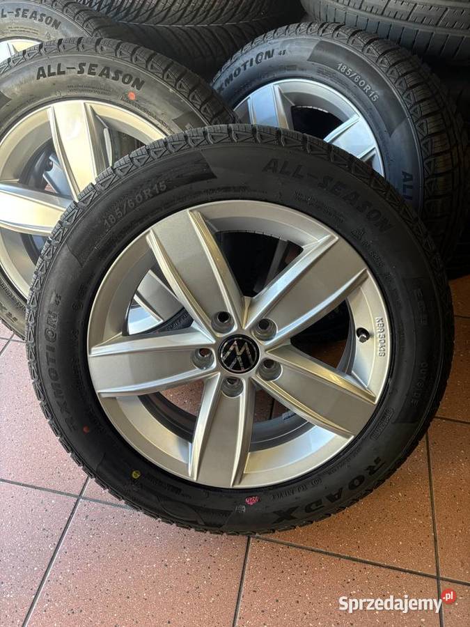 VW NOWE FELGI 15 NOWE OPONY KOMPLET WIELOSEZON Poznań