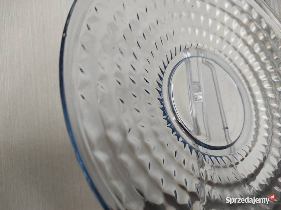 Patera talerz niebieskie szkło huta Hortensja Białystok