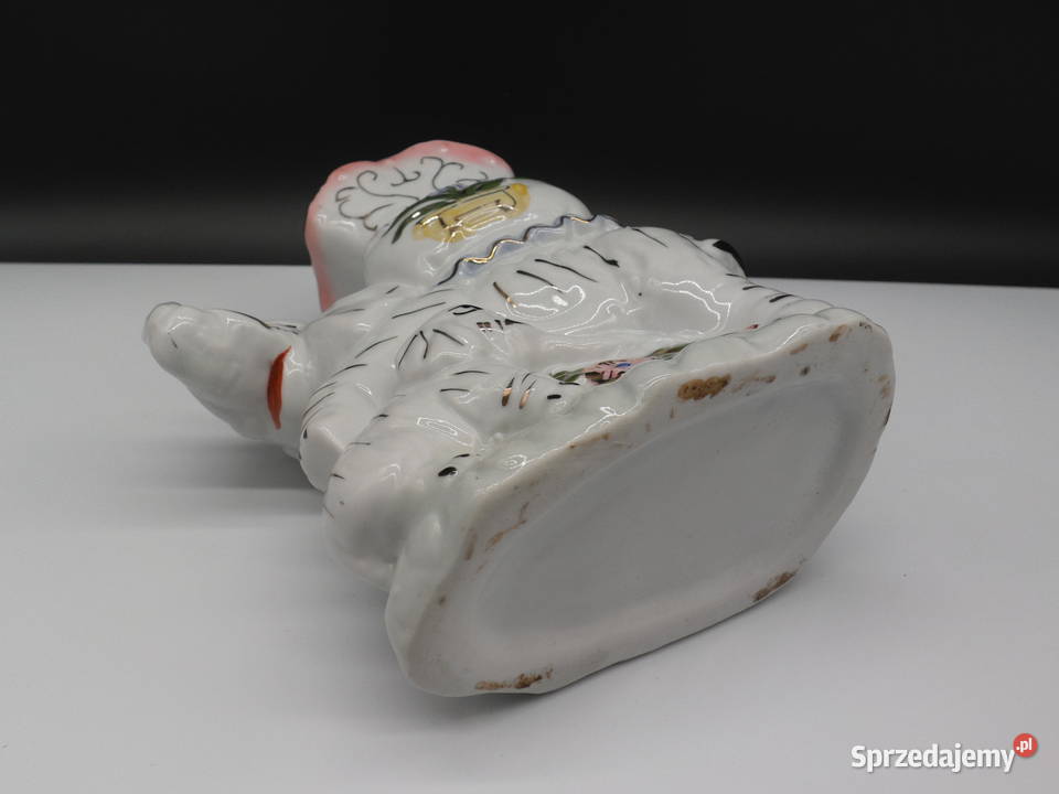Ceramiczny wazon figurka Słoń z małym słonikiem Porcelana i szkło Raszków