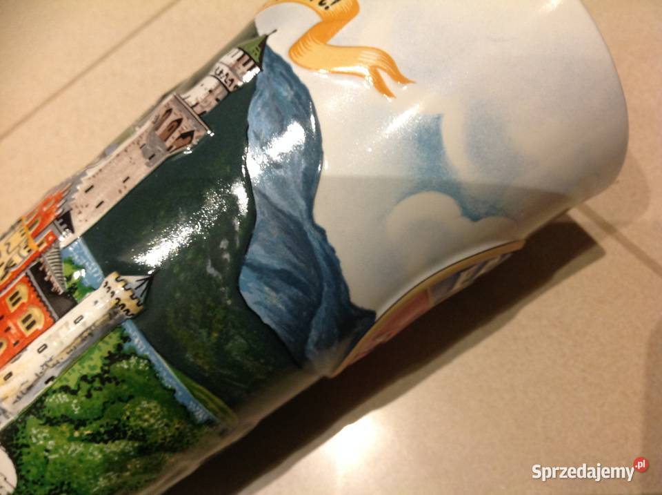 Stary Ceramiczny Pokal Kufel do Piwa ERDINGER Nowa Sól