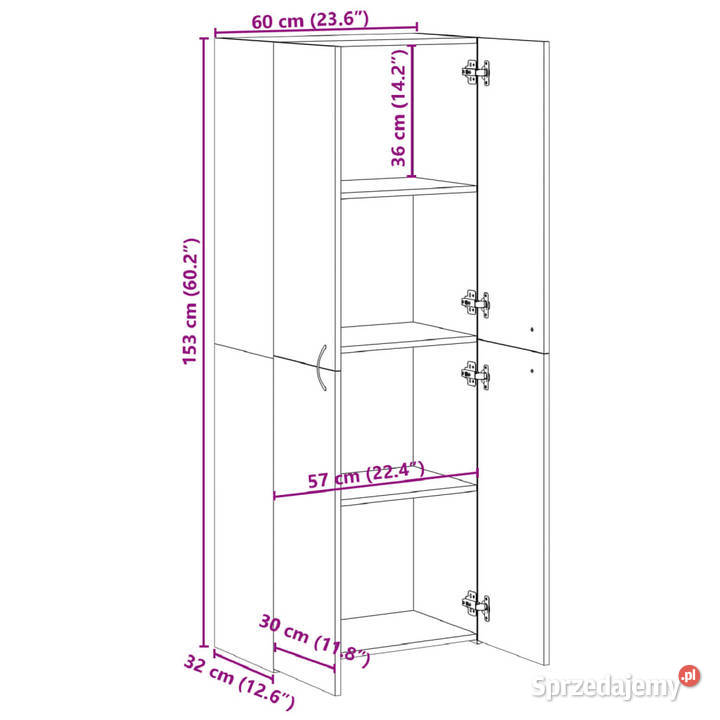 Szafka na dokumenty biała 60x32x153 WM3276644 mazowieckie