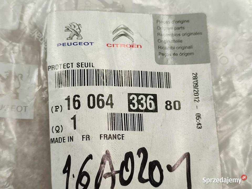 NAKŁADKA PROGOWA LEWA PRAWA CITROEN C3 A51