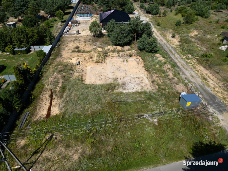Działka z projektem fundament 1500m2 Wymysłów asfalt