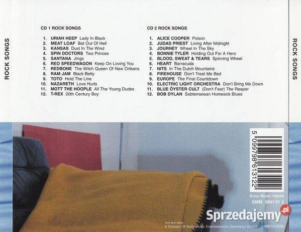 Various Rock Songs Sony Music Media SMM 986131 2 Kultura i Rozrywka Biłgoraj