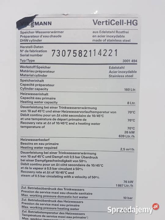 Bojler nierdzewny Viessmann 160l pionowy Hydraulika i armatura śląskie Zborowskie