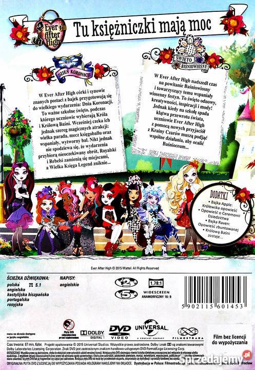 EVER AFTER HIGH DZIEŃ KORONACJI ŚWIETO animowany Kalisz