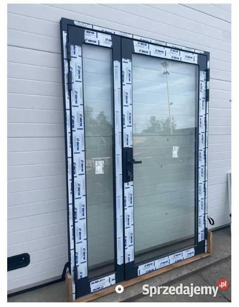 Drzwi Aluminiowe dwuskrzydłowe 1500x2100 mm Drzwi zewnętrzne Adamówka