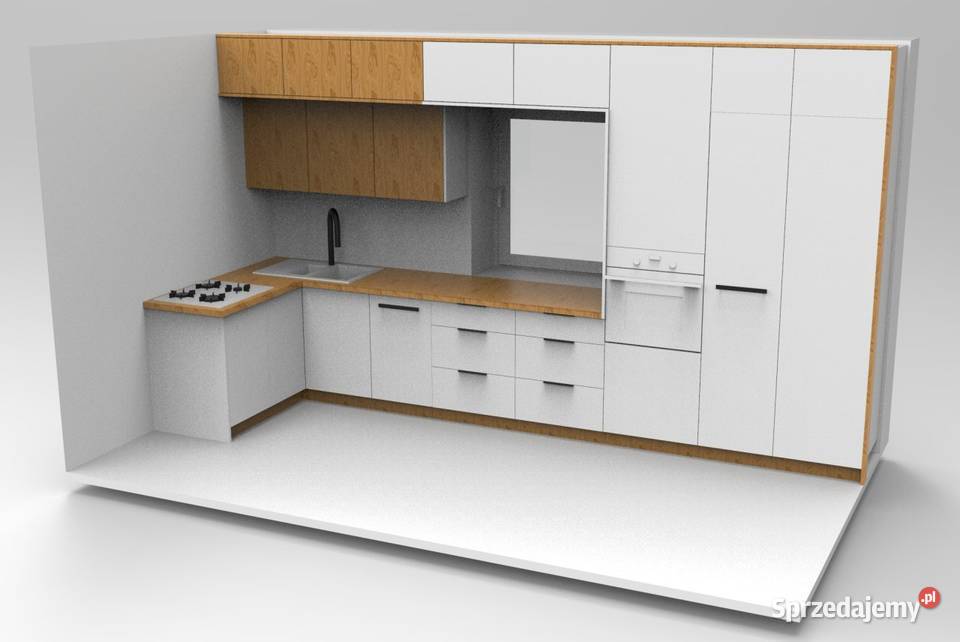 Projektowanie mebli kuchni na wymiar rendering podkarpackie Jeżowe