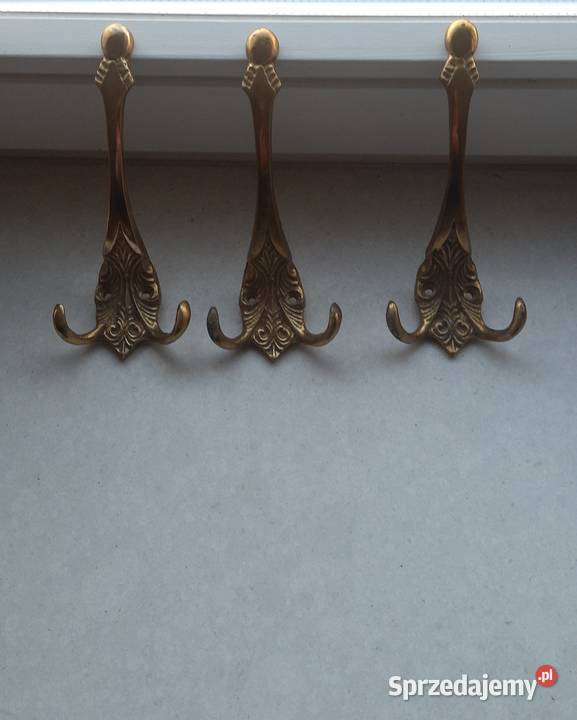 wieszaki mosiężne 3 sztuki Poznań
