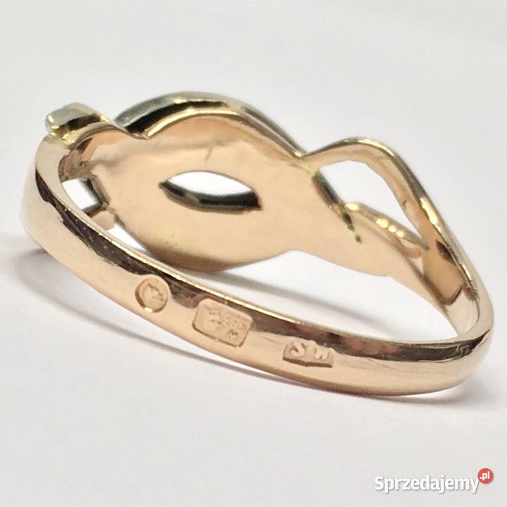 Złoty PIERŚCIONEK 585 14K BIAŁE i RÓŻOWE złoto Warszawa