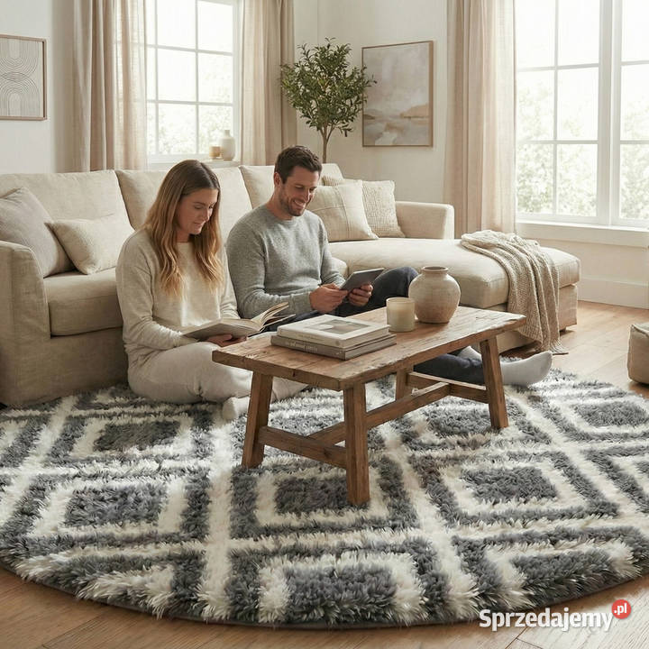 Dywan okrągły do salonu shaggy DECOR Opole