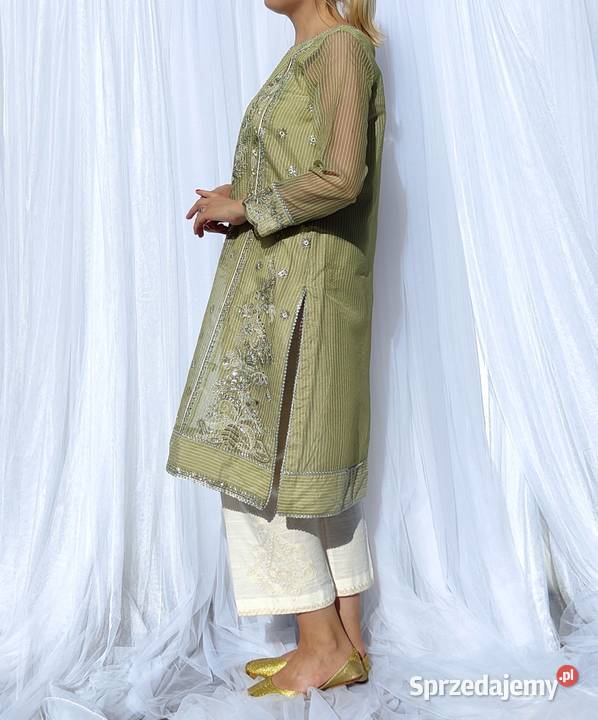 Długa zielona tunika M 38 orient Bollywood Szczecin