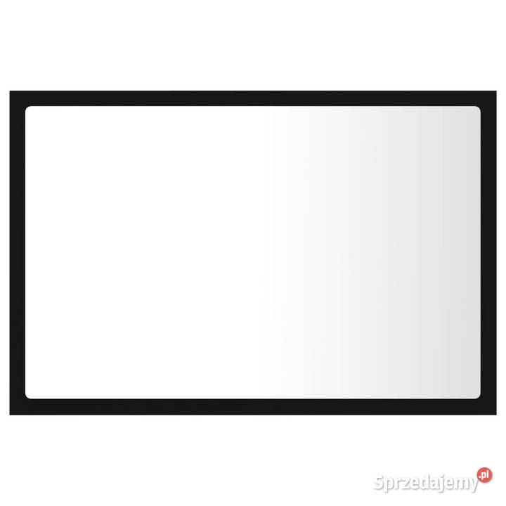 Lustro łazienkowe z LED czarne 60x85x37 akryl Warszawa