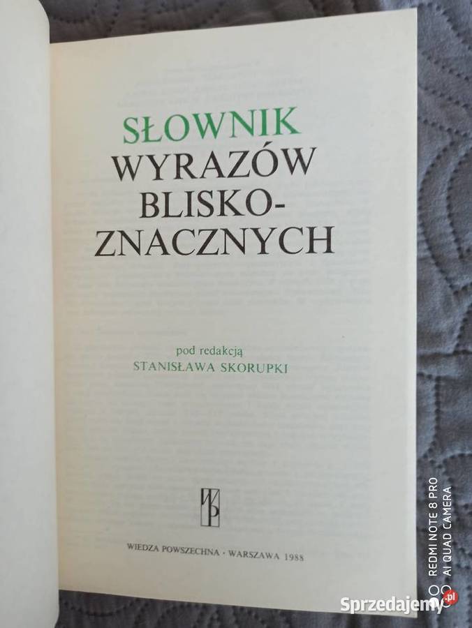 SŁOWNIK WYRAZÓW BLISKOZNACZNYCH pod redSSkorupka mazowieckie Warszawa sprzedam