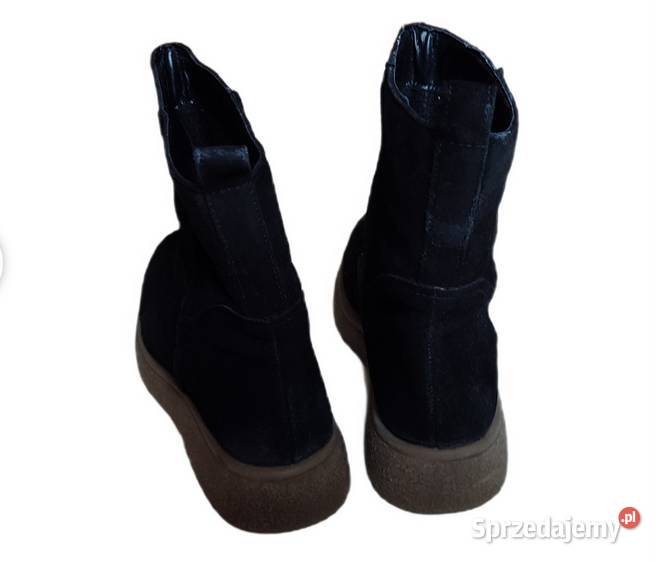 Czarrne botki zamszowe ocieplane r 37 pomorskie Gdańsk