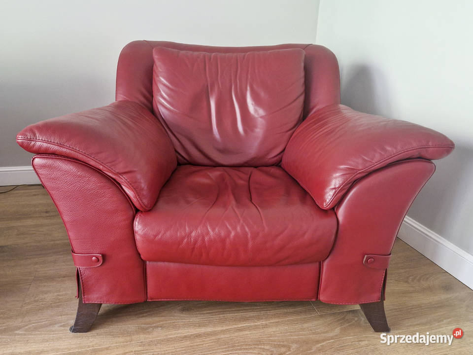 NATUZZI Włochy Sofa skórzana 2osobowa fotel Poznań sprzedam