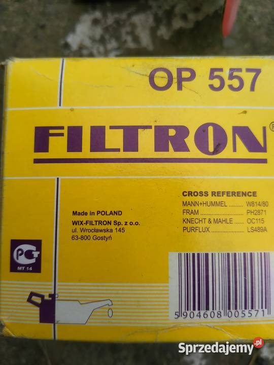 Filtr oleju OP 557 FILTRON Rok produkcji 2020