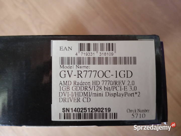 Karta graficzna GIGABYTE 7770 HD OC1 GB DDR5 Leszno