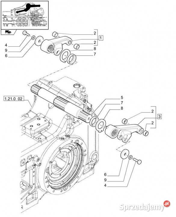 Holland T6010 T6070 Wałek 46t 520mm l 5188863 Jastrzębniki