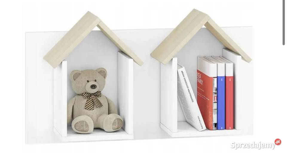 PÓŁKA BIAŁA WISZĄCA DOMEK NA ZABAWKI ELMO 17 Giżycko