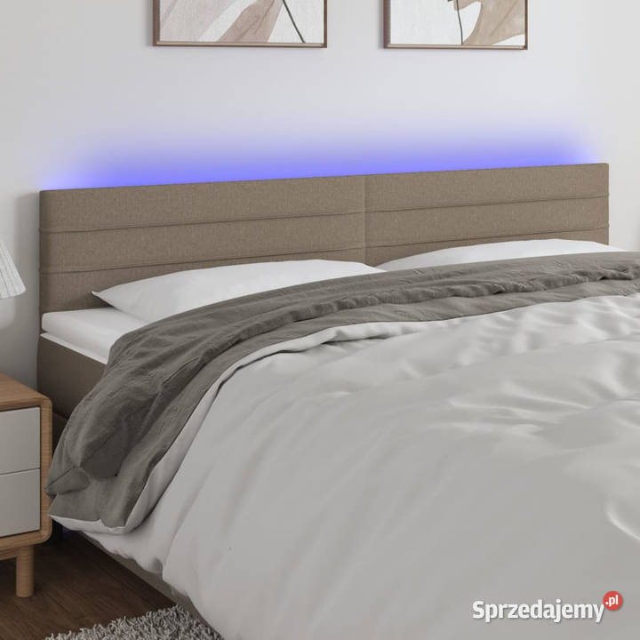 Zagłówek do łóżka z LED taupe 180x5x7888 tkanina mazowieckie Warszawa sprzedam