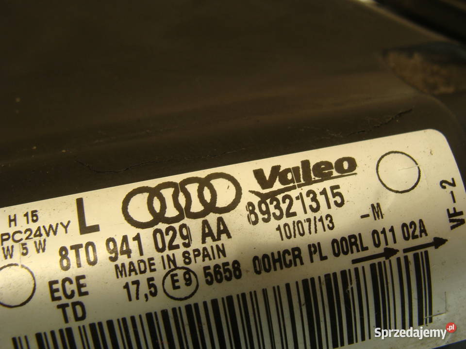 AUDI A5 LAMPA LEWA PRZEDNIA 8T0941029AA zachodniopomorskie Goleniów sprzedam