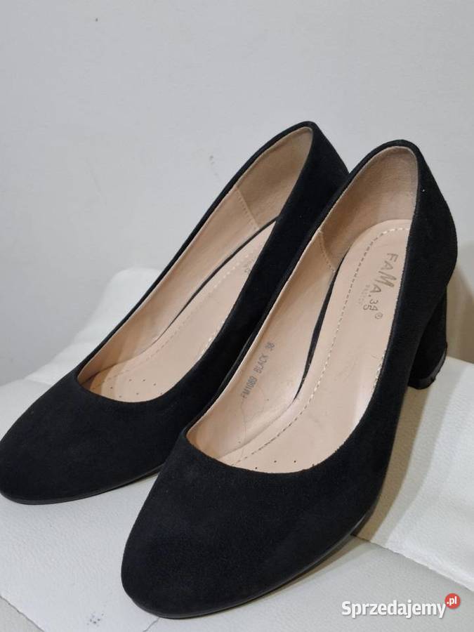 Fama 37 czółenka czarne damskie czarny Obuwie Kraków