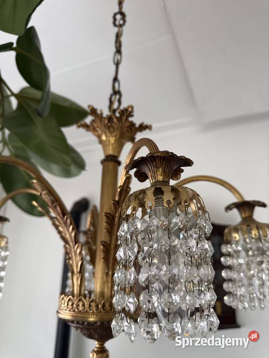 Solidny mosiężny żyrandol lampa