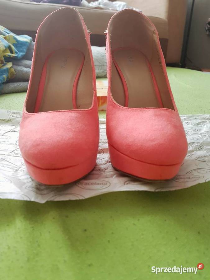 NOWE Buty na obcasie koralowe łososiowe kolce Wrocław
