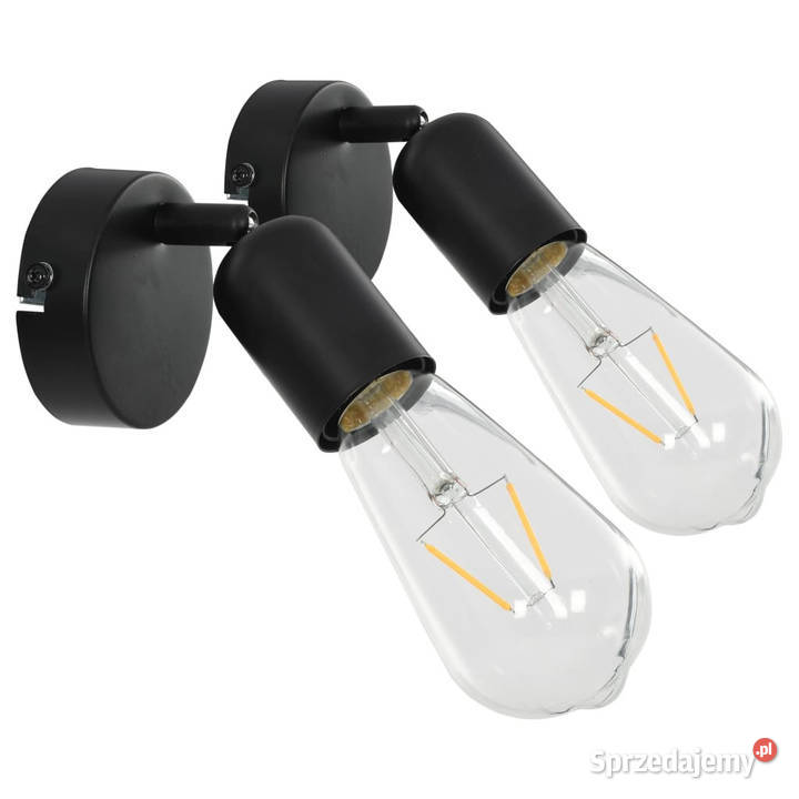 Lampy 2 żarówki żarnikowe 2 W czarne E27 Pozostałe Warszawa sprzedam