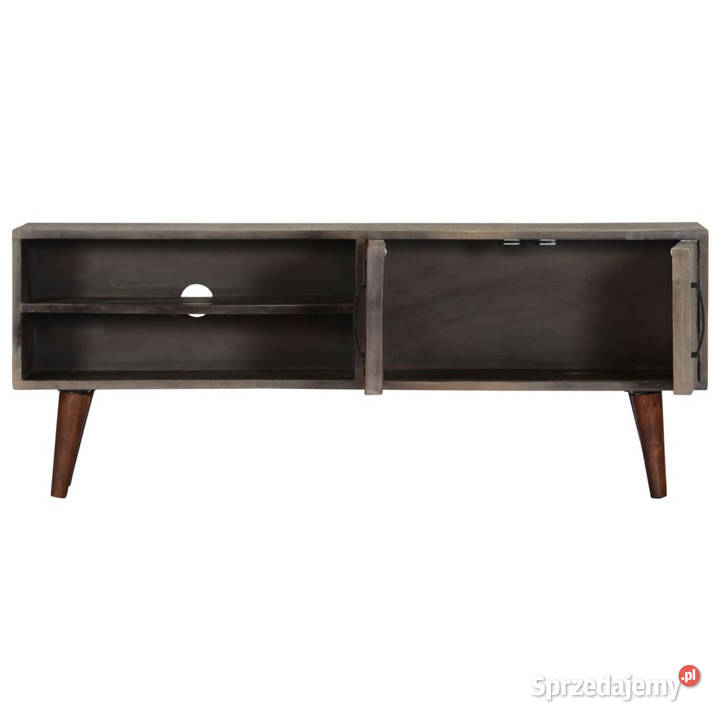 Szafka pod TV szara 130x30x46 lite surowe drewno Warszawa