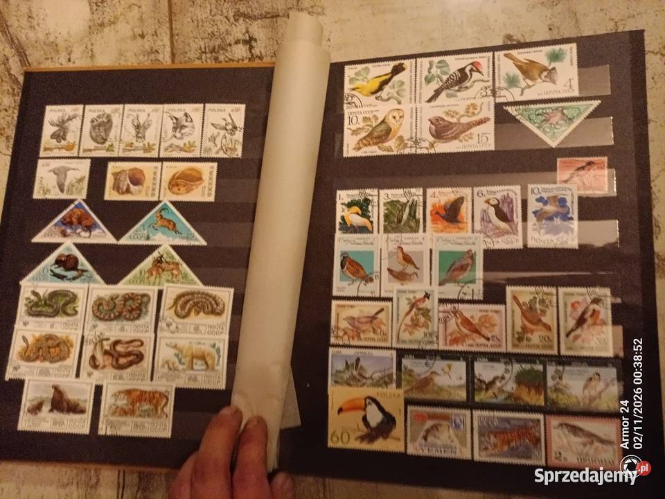 Znaczki klaser zwierzęta gady ptaki pieski kotki sprzedam