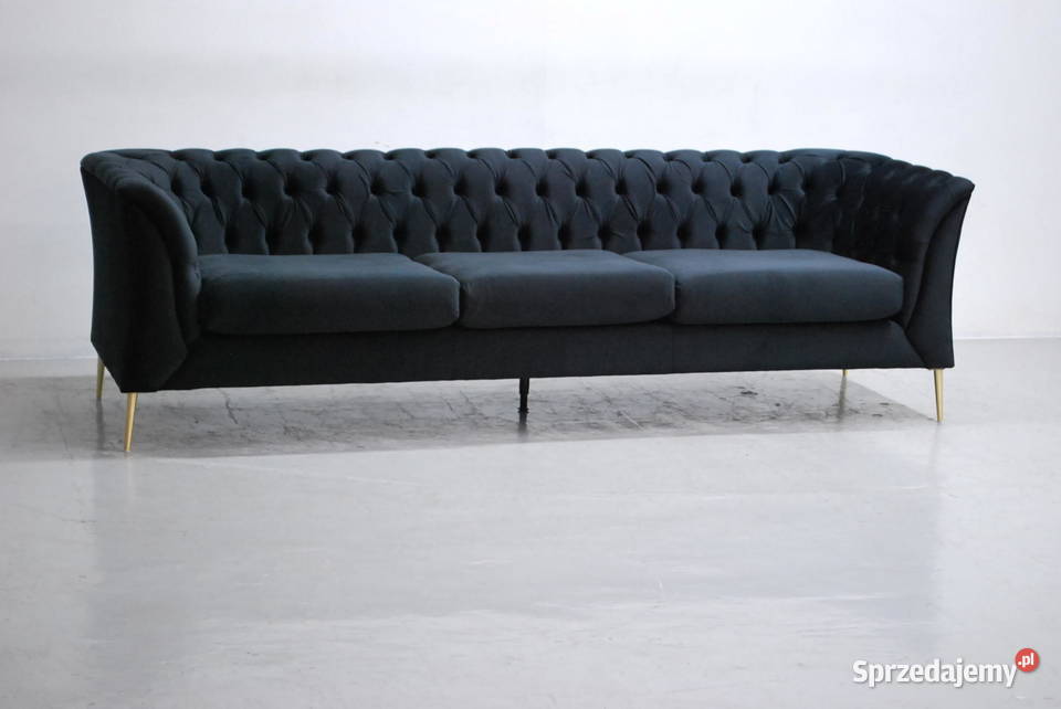 SBJ DESIGN WIELKA SOFA 3 kanapa czarny welur wielkopolskie Poznań