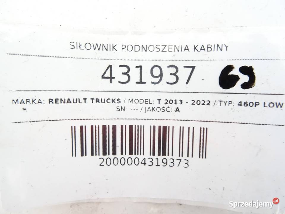 SIŁOWNIK PODNOSZENIA KABINY RENAULT TRUCKS T